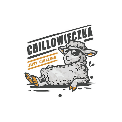 Мужской свитшот Chillowieczka - овечка чилит / Белый – фото 3