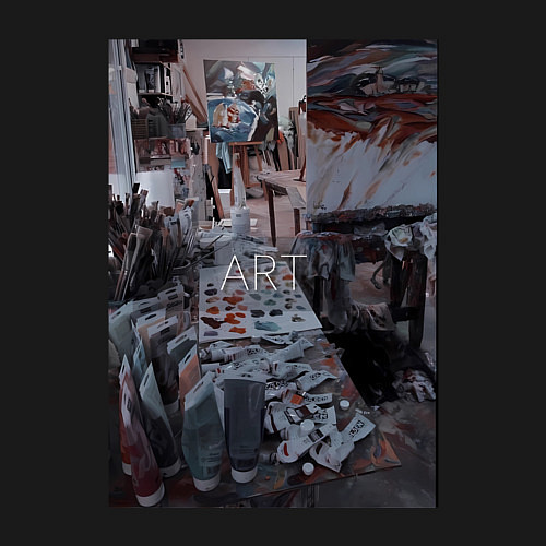 Мужской свитшот Художественный творческий беспорядок / Черный – фото 3