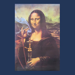 Свитшот хлопковый мужской Мона Лиза с кальяном, цвет: тёмно-синий — фото 2