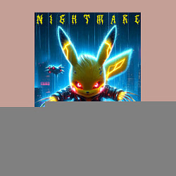 Свитшот хлопковый мужской Cyber Pikachu - neon glow ai art, цвет: пыльно-розовый — фото 2