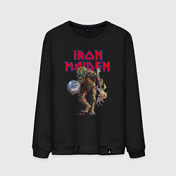 Свитшот хлопковый мужской Iron Maiden rock band, цвет: черный