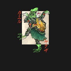 Свитшот хлопковый мужской Лягушка - японский стиль, цвет: черный — фото 2