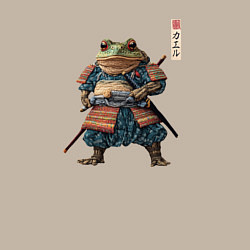 Свитшот хлопковый мужской Лягушка самурай - japan aesthetic, цвет: миндальный — фото 2