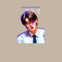 Свитшот хлопковый мужской Jeong Wooyoung Ateez, цвет: миндальный — фото 2
