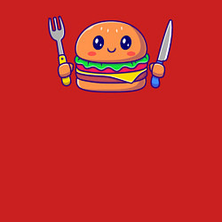 Свитшот хлопковый мужской Смайл гамбургер, цвет: красный — фото 2