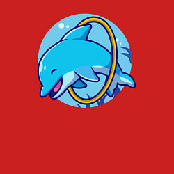 Свитшот хлопковый мужской Весёлый дельфинчик, цвет: красный — фото 2