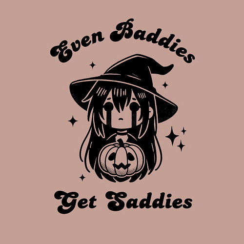 Мужской свитшот Милая ведьма - даже плохиши иногда плачут / Пыльно-розовый – фото 3