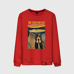 Мужской свитшот The scream cat art