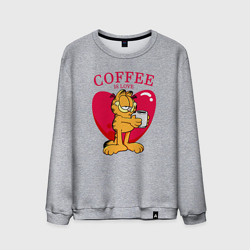 Мужской свитшот Coffee is love Гарфилд / Меланж – фото 1