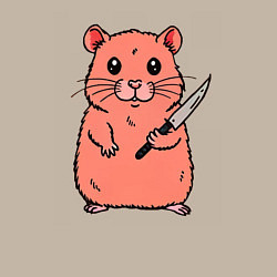 Свитшот хлопковый мужской Хомяк с ножом - мем хомiк, цвет: миндальный — фото 2