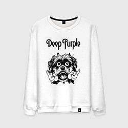 Свитшот хлопковый мужской Deep Purple - rock dog, цвет: белый
