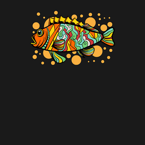 Мужской свитшот Разноцветная рыбка / Черный – фото 3