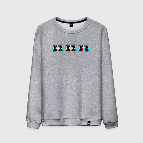 Мужской свитшот Крылатые пандироги / Меланж – фото 1