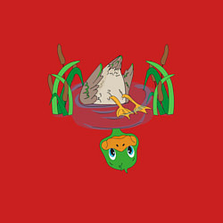 Свитшот хлопковый мужской Любопытный утенок, цвет: красный — фото 2