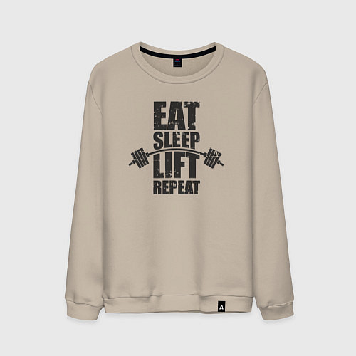 Мужской свитшот Есть спать поднимать / Миндальный – фото 1
