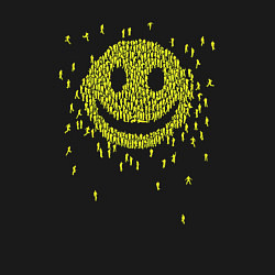 Свитшот хлопковый мужской Позитивные люди, цвет: черный — фото 2