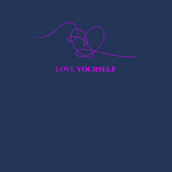 Свитшот хлопковый мужской BTS надпись love yourself, цвет: тёмно-синий — фото 2