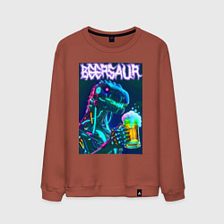 Мужской свитшот Neon cyber beersaur - neon glow fantasy