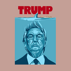 Свитшот хлопковый мужской Трамп - челюсти, цвет: пыльно-розовый — фото 2