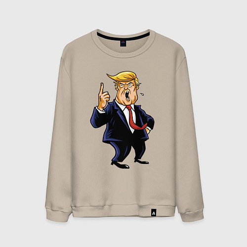 Мужской свитшот Злой Трамп / Миндальный – фото 1