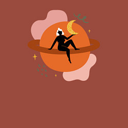 Свитшот хлопковый мужской Девушка на сатурне, цвет: кирпичный — фото 2