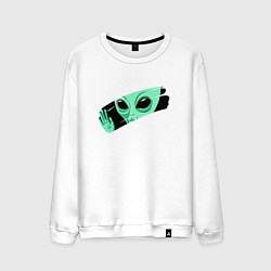 Мужской свитшот Взгляд инопланетянина через стекло