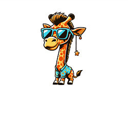 Свитшот хлопковый мужской Жираф в отпуске карикатура, цвет: белый — фото 2