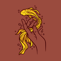 Свитшот хлопковый мужской Золотая рыбка, цвет: кирпичный — фото 2