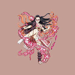 Свитшот хлопковый мужской Красивая боевая Незуко - Demon slayer, цвет: пыльно-розовый — фото 2