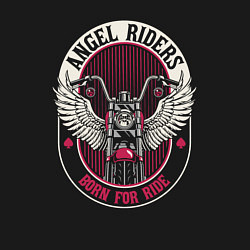 Свитшот хлопковый мужской Angel riders born for ride, цвет: черный — фото 2