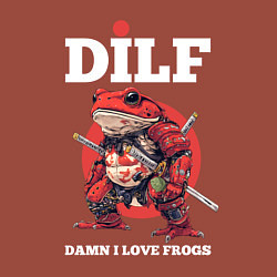 Свитшот хлопковый мужской Damn I love frogs - DILF, цвет: кирпичный — фото 2