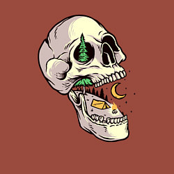 Свитшот хлопковый мужской Кемпинг в черепе, цвет: кирпичный — фото 2