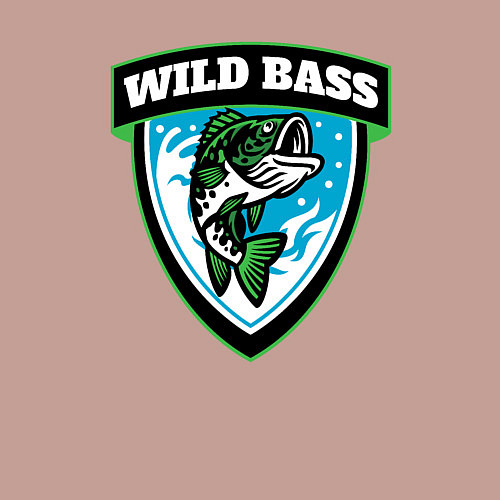 Мужской свитшот Wild bass fishing / Пыльно-розовый – фото 3