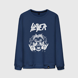 Свитшот хлопковый мужской Slayer rock dog, цвет: тёмно-синий