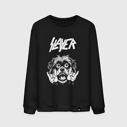 Свитшот хлопковый мужской Slayer rock dog, цвет: черный