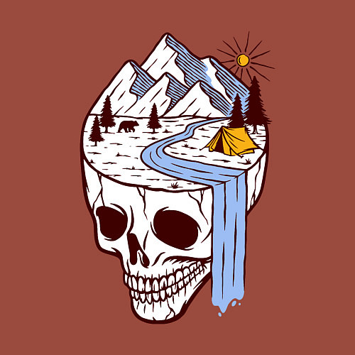 Мужской свитшот Dead camper / Кирпичный – фото 3