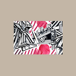 Свитшот хлопковый мужской Скетч архитектуры - акварельная абстракция, цвет: миндальный — фото 2