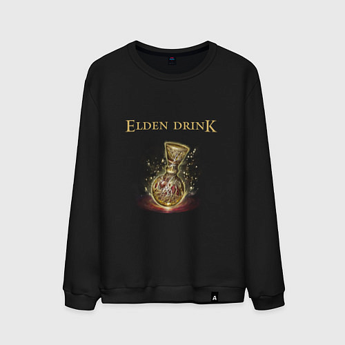 Мужской свитшот Elden drink meme / Черный – фото 1