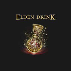 Свитшот хлопковый мужской Elden drink meme, цвет: черный — фото 2
