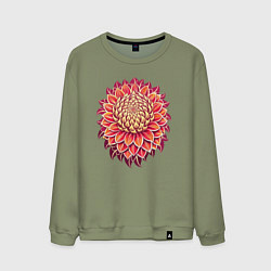 Мужской свитшот Узор - красный цветок