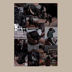 Свитшот хлопковый мужской Конный спорт коллаж, цвет: миндальный — фото 2