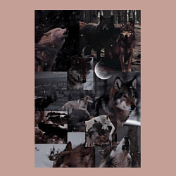 Свитшот хлопковый мужской Волки коллаж, цвет: пыльно-розовый — фото 2