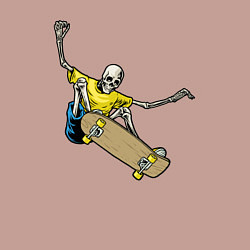 Свитшот хлопковый мужской Мёртвый скейтбордист, цвет: пыльно-розовый — фото 2