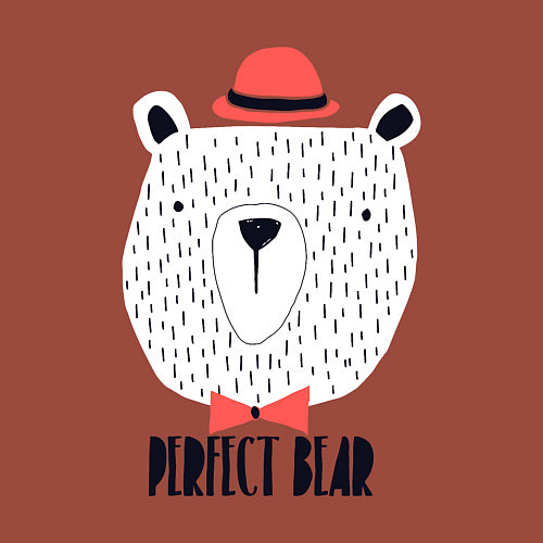 Мужской свитшот Идеальный медведь / Кирпичный – фото 3