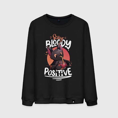 Мужской свитшот Позитивная летучая мышка / Черный – фото 1
