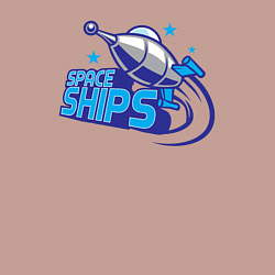 Свитшот хлопковый мужской Космические корабли, цвет: пыльно-розовый — фото 2