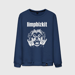 Свитшот хлопковый мужской Limp Bizkit rock dog, цвет: тёмно-синий