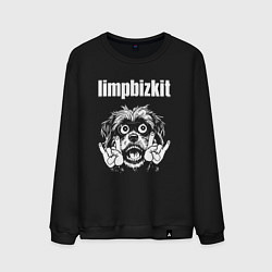 Свитшот хлопковый мужской Limp Bizkit rock dog, цвет: черный