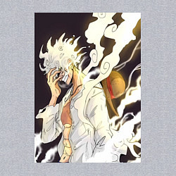 Свитшот хлопковый мужской Ван-Пис Луффи джойбой, цвет: меланж — фото 2