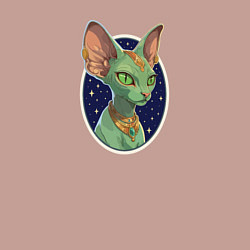 Свитшот хлопковый мужской Кот сфинкс на фоне звёздного неба, цвет: пыльно-розовый — фото 2